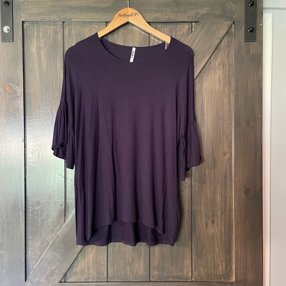 New! Azules Boutique Over-Sized Navy Blouse